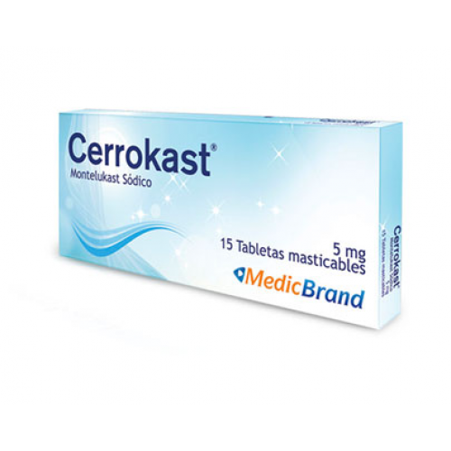 Cerrokast 5 Mg Caja X 15 Tabletas Masticables 