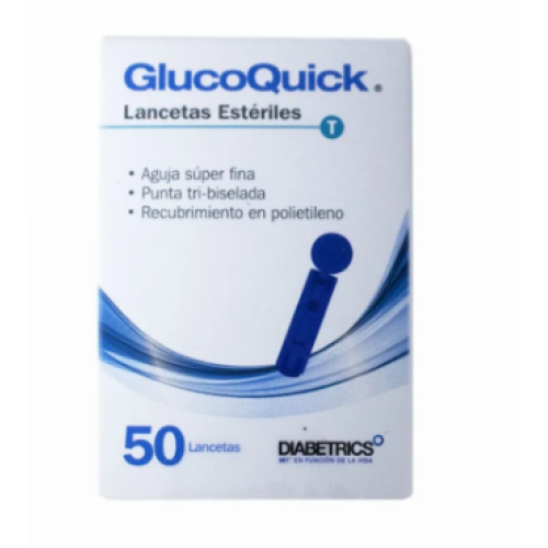 lancetas esteril caja x 50 glucoquick