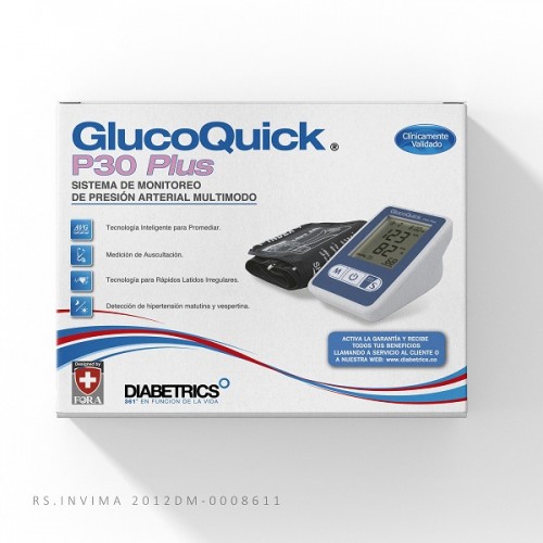 Tensiómetro Glucoquick P30 Plus (sistema de monitoreo de presión arterial) Caja X 1 Unidad 