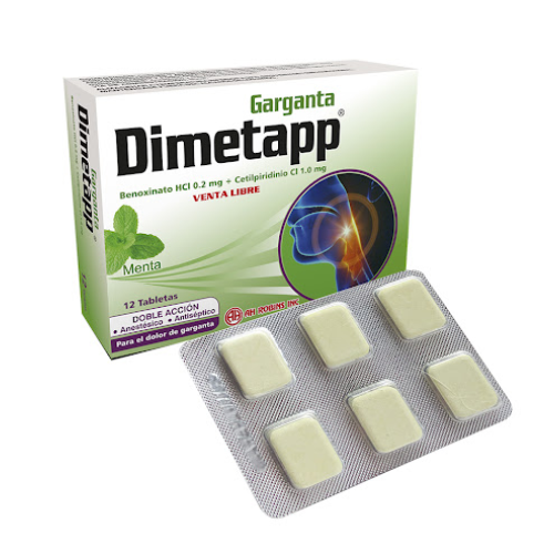 dimetapp garganta caja x 12 tabletas masticables