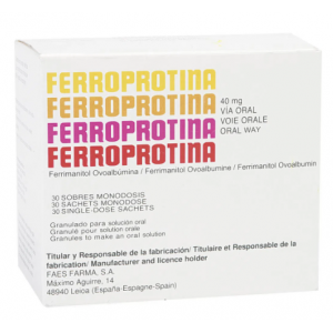 Ferroprotina 40 Mg Granulado para solución oral Caja X 30 Sobres 