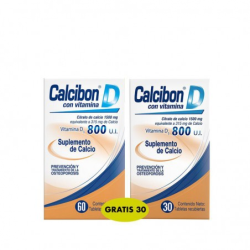 Calcibon D 800 UI Caja X 60 + 30 Tabletas 