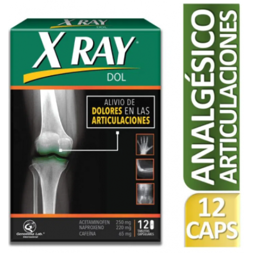 X-Ray Dol 250 Mg/ 220 Mg/ 65 Mg alivio de dolores  Caja X 12 Cápsulas 