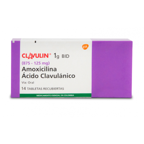 Clavulin 1 Gr (875 - 125 Mg) Caja X 14 Tabletas 