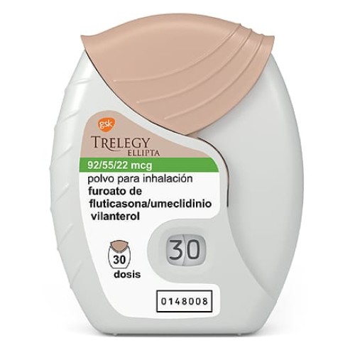 Trelegy Ellipta Polvo para inhalación furoato de fluticasona Spray X 30 Dosis