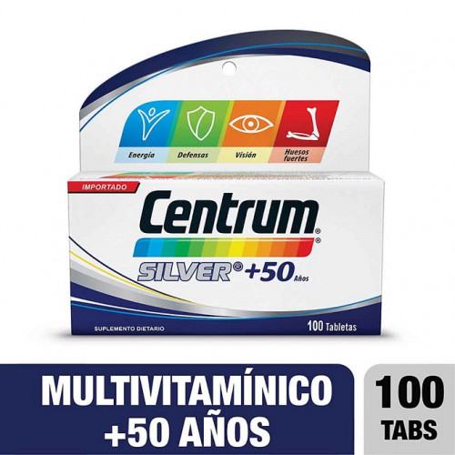 Centrum Silver +50 Suplemento dietario Frasco X 100 Tabletas 