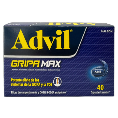 Advil gripa Max alivio a la gripa y la tos Caja X 40 Cápsulas liquidas 