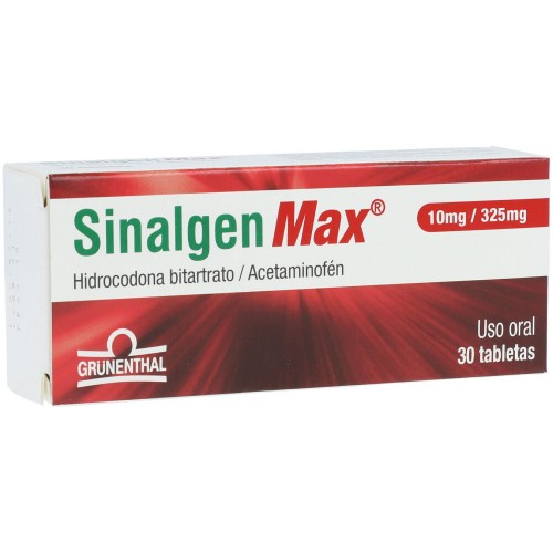 Sinalgen Max 10 Mg/ 325 Mg Caja X 30 tabletas 