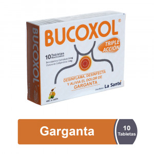 Bucoxol Triple Acción 3 Mg/ 1 Mg Miel y limón Caja X 10 Tabletas Masticables 