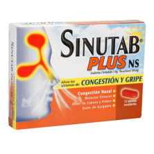 Sinutab Plus NS Congestión y Gripe Caja X 12 Tabletas