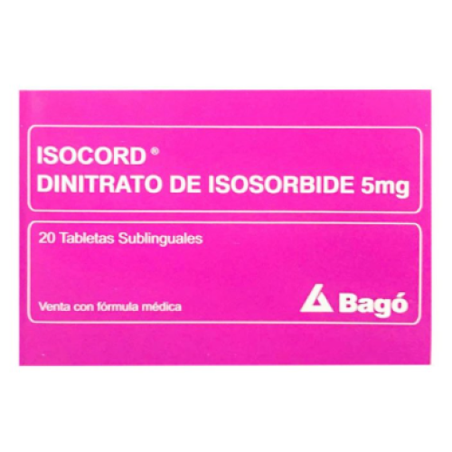 Isocord Subling 5mg Caja x 20 Tabletas sublinguales