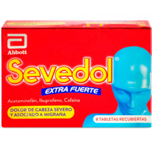 Sevedol Extra fuerte Dolor de cabeza Severo Caja X 8 Tabletas 
