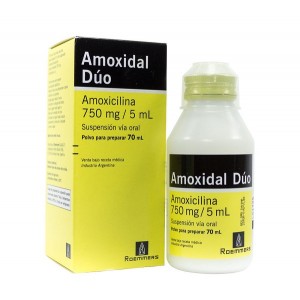 Amoxidal Dúo 750 Ml/ 5 Ml suspensión vía oral polvo para preparar Frasco X 70 Ml 