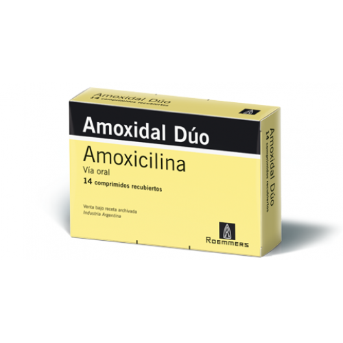 Amoxidal Dúo 875 Mg Caja X 14 Tabletas 