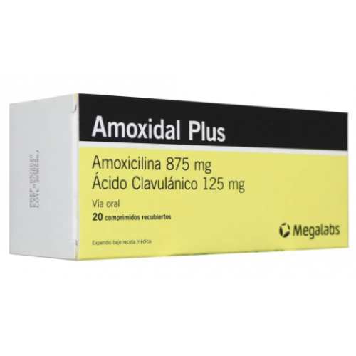 Amoxidal Plus 875 Mg/ 125 Mg Caja X 20 Tabletas 