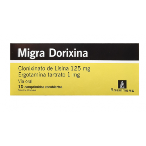 Migra Dorixina 125 Mg/ 1 Mg Caja X 10 tabletas 