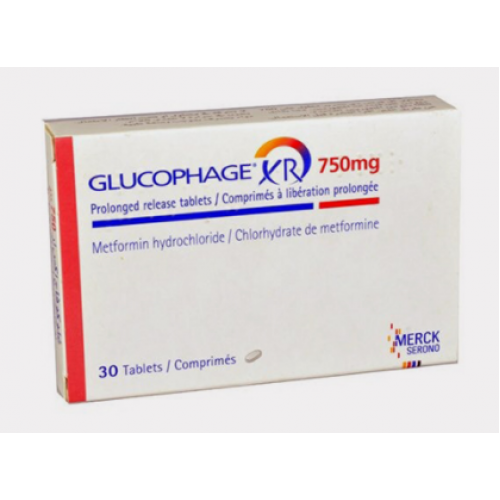 Glucophage XR  750 Mg Caja X 30 Tabletas 