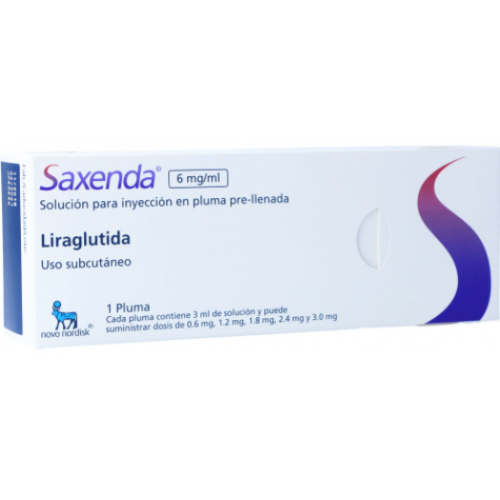Saxenda 6 Mg/Ml Liraglutida Solución inyectable Caja X 1 Pluma 