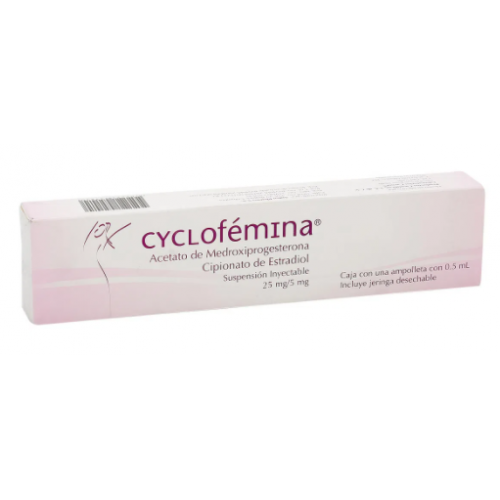 Cyclofemina Suspensión Inyectable 25 Mg/ 5 Mg Ampolla X 0.5 Ml 