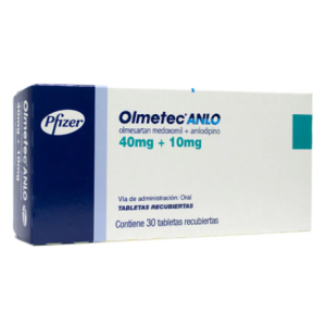 Olmetec ANLO 40 Mg/10 Mg  Caja X 30 Tabletas 