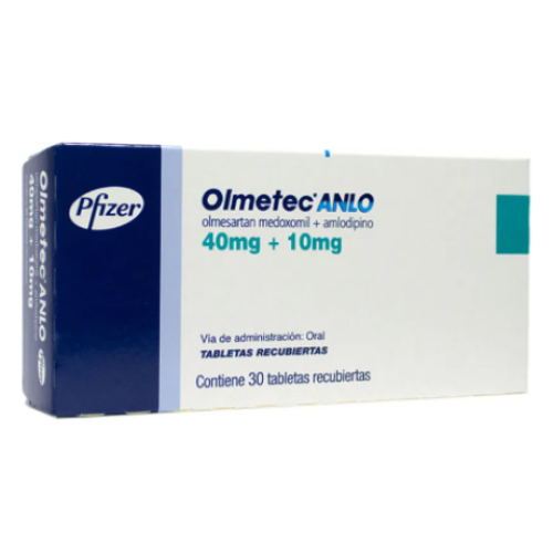 Olmetec ANLO 40 Mg/10 Mg  Caja X 30 Tabletas 