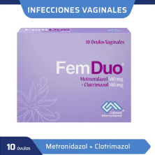 FemDuo 500 Mg/100 Mg Colmed Caja X 10 Óvulos Vaginales 