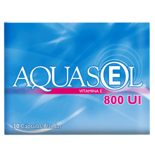 aquasel vitamina E 800UI x 30 cápsulas blandas