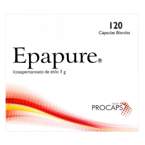 epapure icosapentanoato etilo 1gr x120 cápsulas blandas