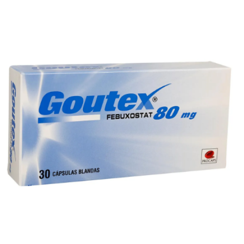goutex febuxostat 80 mg x 30 cápsulas blandas