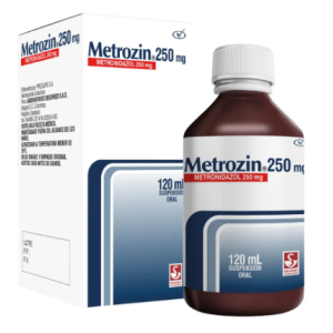 metrozin suspensión oral metronidazol 250 mg x 120 ml