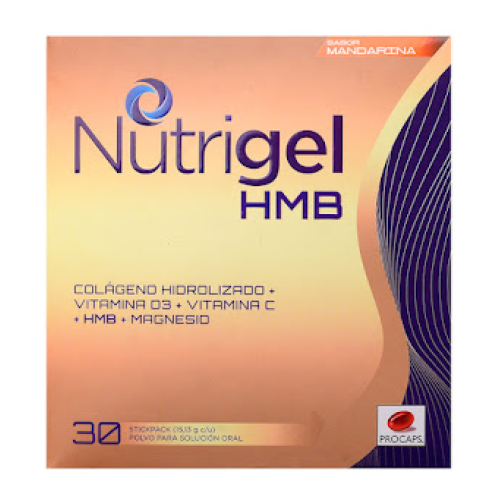 nutrigel HMB colágeno hidrolizado caja x 30 sobres