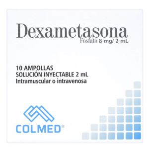dexametasona 8 mg /2 ml solución inyectable Caja X 10 ampollas