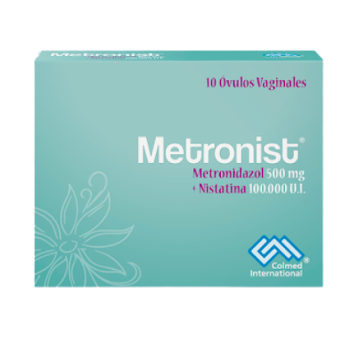 metronist 500 mg + nistatina 100.000 UI Caja x 10 óvulos vaginales
