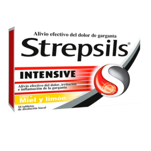 Strepsils Intensive Sabor Miel y Limón Caja X 16 Tabletas 