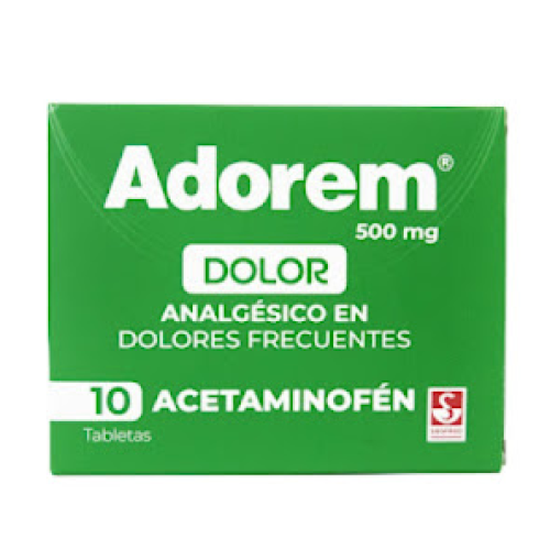 adorem acetaminofen 500 mg x 10 tabletas