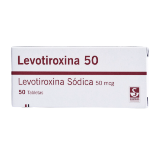 levotiroxina sódica 50 mcg caja x 50 tabletas