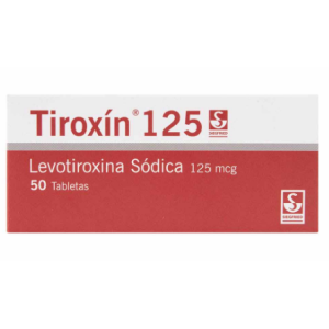 tiroxín levotiroxina 125 mcg x 50 tabletas