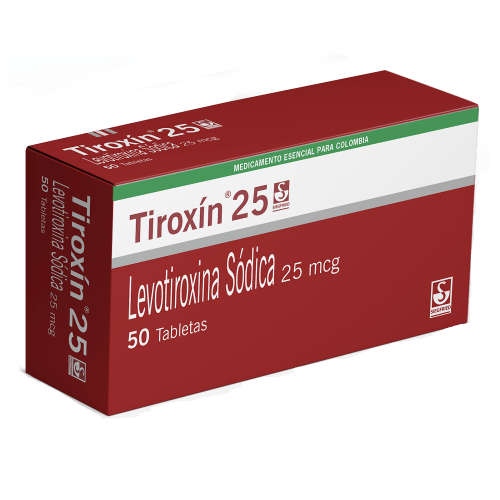 Tiroxín-25  25 Mcg Caja X 50 Tabletas  