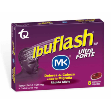 Ibuflash Ultra Forte MK  400 Mg + 65 Mg  Caja X 8 Cápsulas 