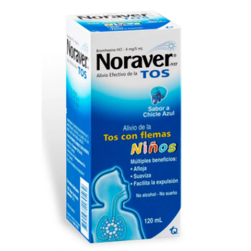 Noraver Tos Niños Sabor Chicle Frasco X 120 Ml 