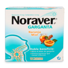 Noraver Garganta Doble beneficio Caja X 12 Tabletas 