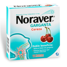 Noraver Garganta Cereza Doble beneficio Caja X 12 Tabletas 