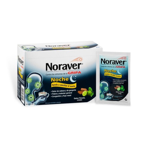 Noraver Noche Contra síntomas de la gripa Caja X 24 Sobres 