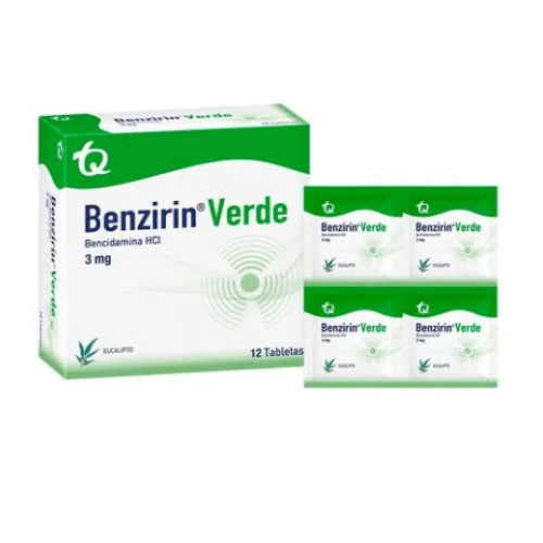 Benzirin verde eucalipto Caja X 12 tabletas