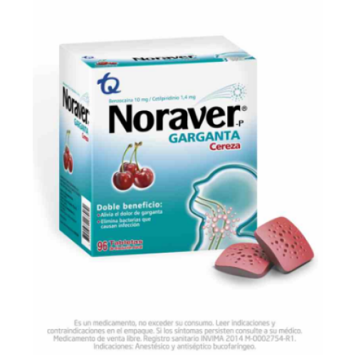 noraver garganta pastillas cereza x 96 Tabletas de disolusión bucal