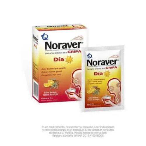 noraver gripa día polvo para reconstruir a solución Caja x 6 sobres