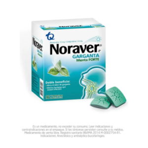 noraver garganta pastillas menta x 96 Tabletas de disolusión bucal