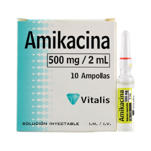amikacina 500 mg/2 ml caja x 10 ampolla
