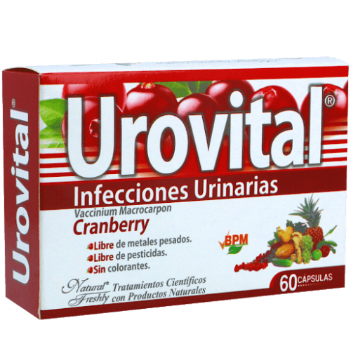 Urovital infecciones urinarias Caja X 60 Cápsulas 