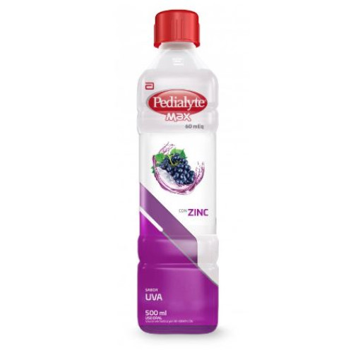 Pedialyte Max 60 Uva Frasco X 500 Ml 